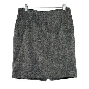 Barneys‎ New York Co Op Womens 100% Wool Pencil Skirt Size 8 Black Gray Tweed